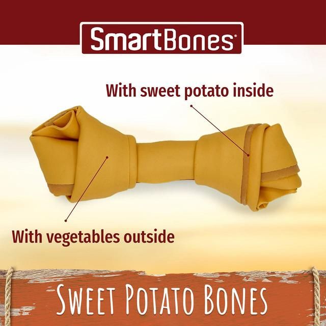 SmartBones 8 Mini Sweet Potato Rawhide Free Bones Dog Treats   128g