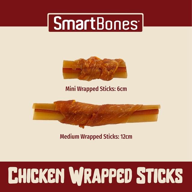 SmartBones 9 Mini Chicken Wrapped Rawhide Free Sticks Dog Treats   9 per pack