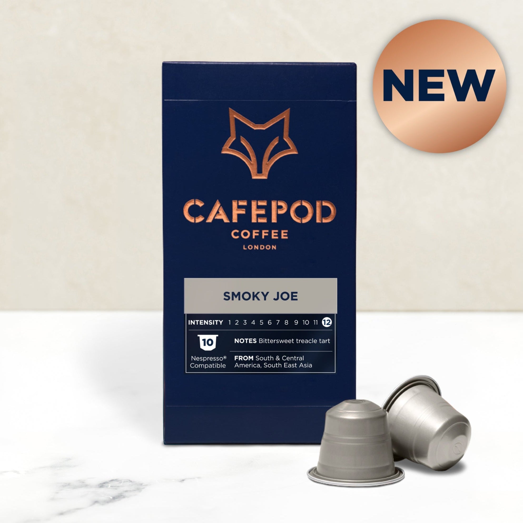 Smoky Joe bold dark roast coffee beans (British brand)