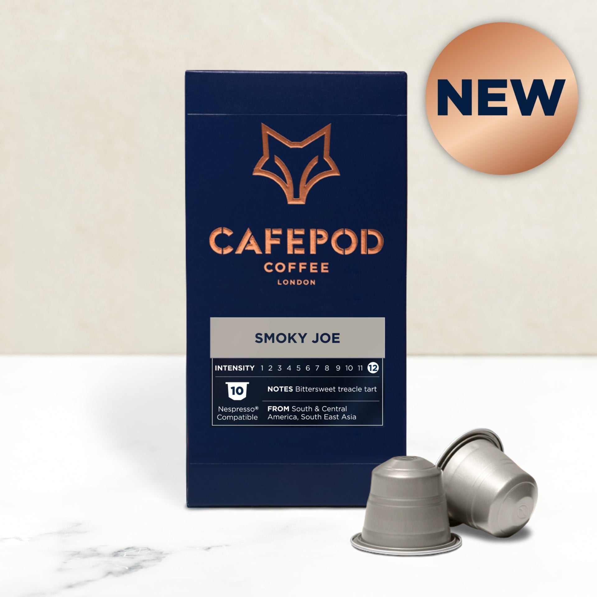 Smoky Joe bold dark roast coffee beans (British brand)