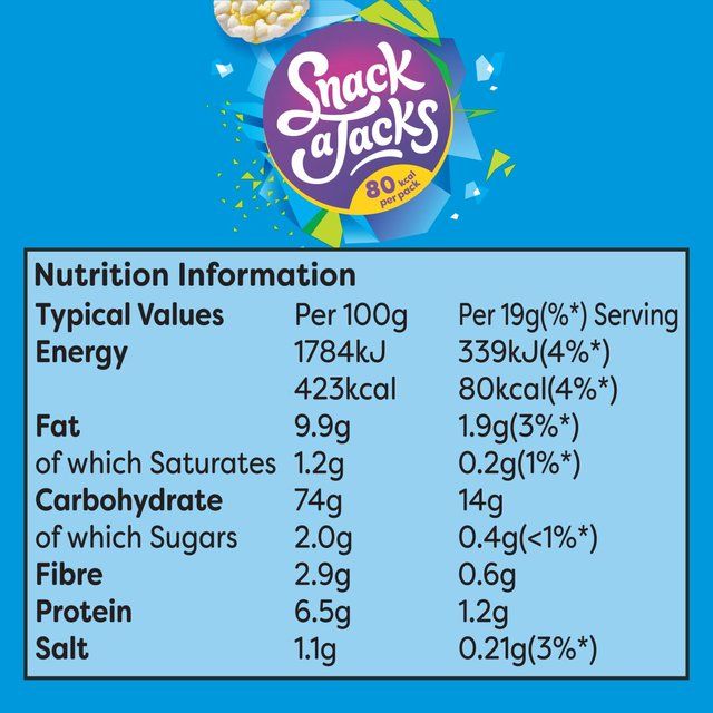 Snack a Jacks Salt &amp;amp; Vinegar Multipack Rice Cakes   5 per pack