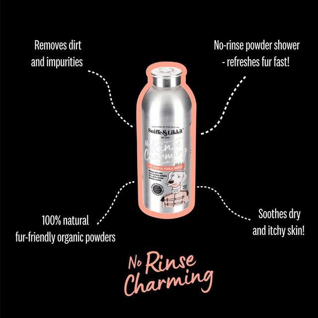 Sniffe &amp;amp; Likkit No Rinse Charming Dry Shampoo Powder Shower For Dogs   90g