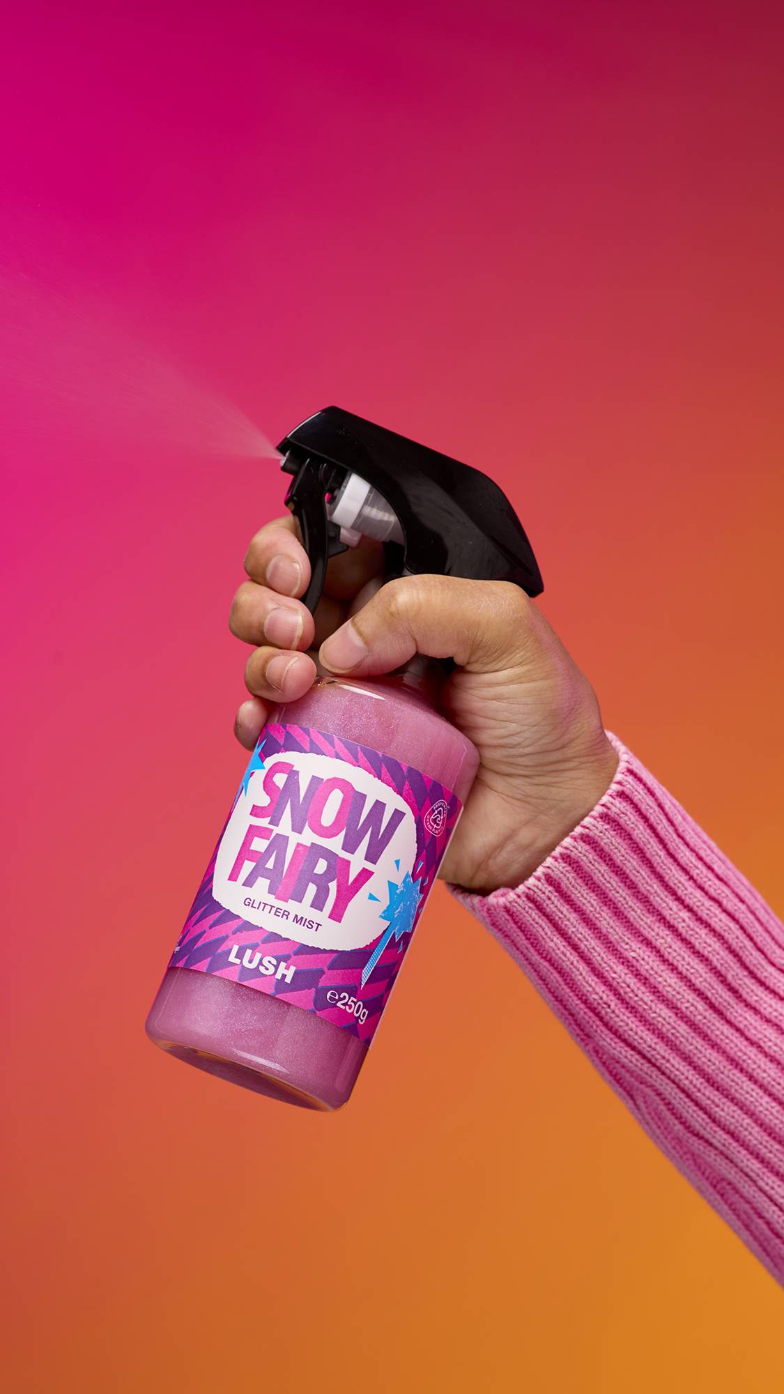 Lush Snow Fairy glitter mist spray (British brand)