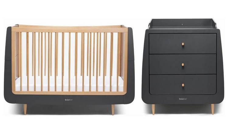 Snuz Kot Skandi 2 Pc Nursery Furniture Set - Slate &amp;amp; Natural