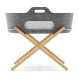 SnuzBaskit Dark Grey Moses Basket &amp;amp; Natural Stand Set