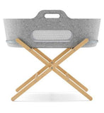 SnuzBaskit Light Grey Moses Basket &amp;amp; Natural Stand Set