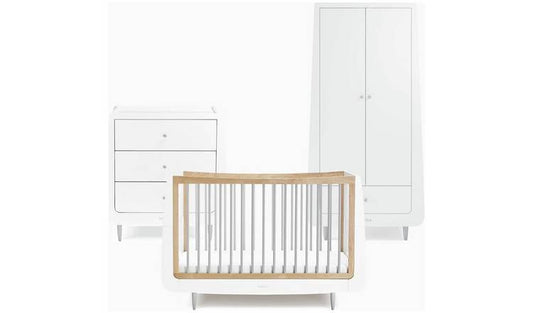 Snuzkot Skandi 3 Piece Nursery Furniture Set - White & Grey