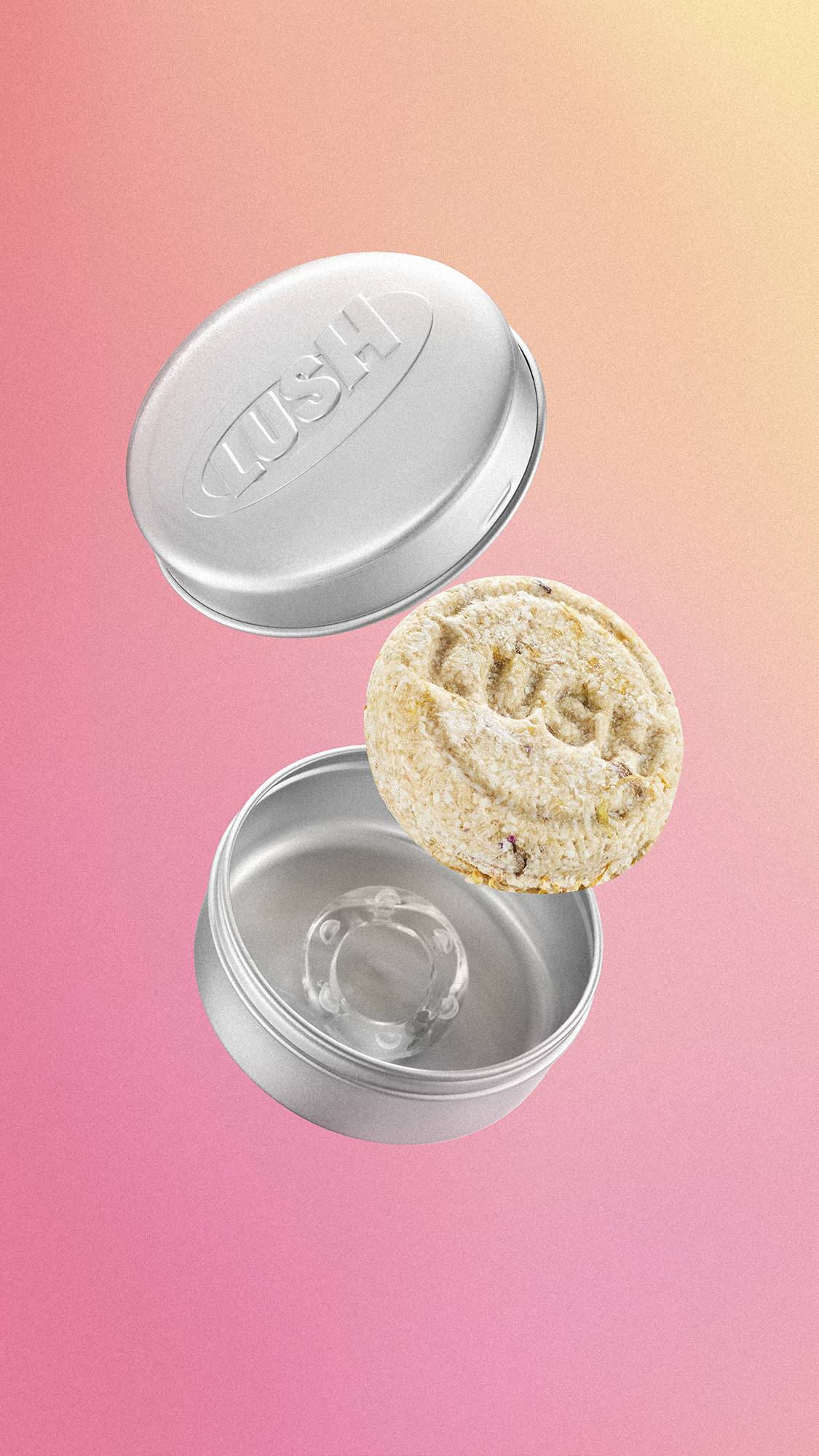 Lush Soak and Float shampoo bar, imported from the UK