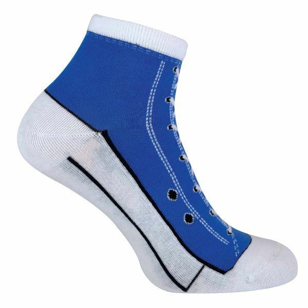 Sock Snob 2 Pairs Cotton Socks That Look Like Shoes 6-11 UK Light Blue / 3EA