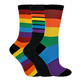 Sock Snob 3 Pairs Ladies Striped Rainbow Socks 4-7 UK