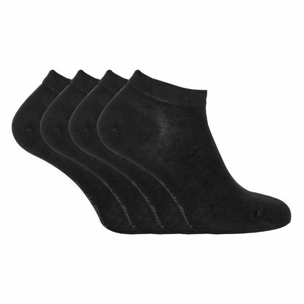 Sock Snob 4 Pairs Ladies Soft Bamboo Trainer Socks 4-8 UK Black