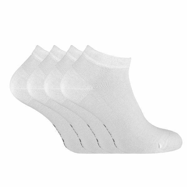 Sock Snob 4 Pairs Ladies Soft Bamboo Trainer Socks 4-8 UK White