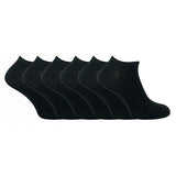 Sock Snob 6 Pairs Cotton Rich Trainer Socks 6-11 UK Black / 6EA