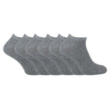 Sock Snob 6 Pairs Cotton Rich Trainer Socks 6-11 UK Grey / 6EA