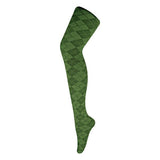 Sock Snob Ladies 80 Denier Opaque Patterned Tights 8-14 UK Argyle Khaki