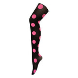 Sock Snob Ladies 80 Denier Opaque Patterned Tights 8-14 UK Big Spot Pink / 1EA