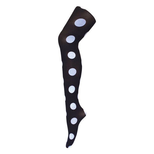Sock Snob Ladies 80 Denier Opaque Patterned Tights 8-14 UK Big Spot White