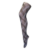 Sock Snob Ladies 80 Denier Opaque Patterned Tights 8-14 UK Cable Black/White