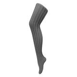 Sock Snob Ladies 80 Denier Opaque Patterned Tights 8-14 UK Ribbed B/W