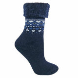 Sock Snob Ladies Turn Over Top Thermal Bed Socks 4-8 UK Indigo