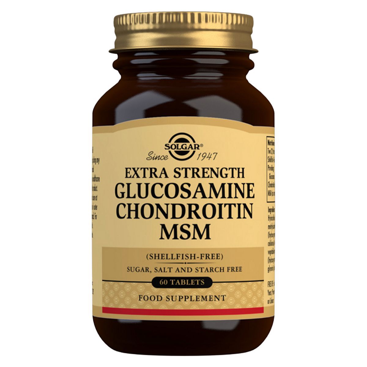 Solgar Extra Strength glukosamiinikondroitiini MSM - 60 tablettia