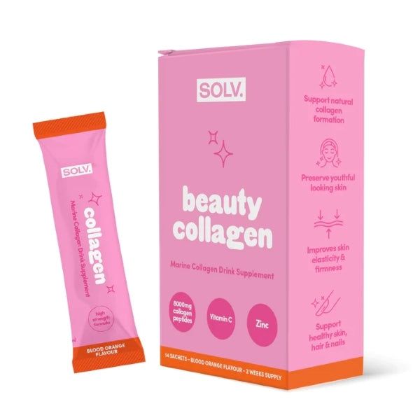 SOLV Blood Orange Liquid Marine Collagen Sachet 14 Pack