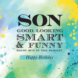 Son Smart &amp;amp; Funny Birthday Card