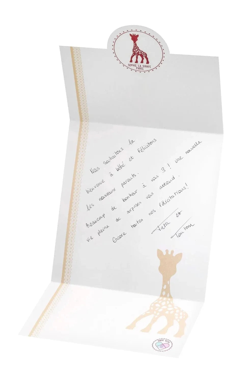 Sophie la Girafe teether gift set with giraffe and ring - British product