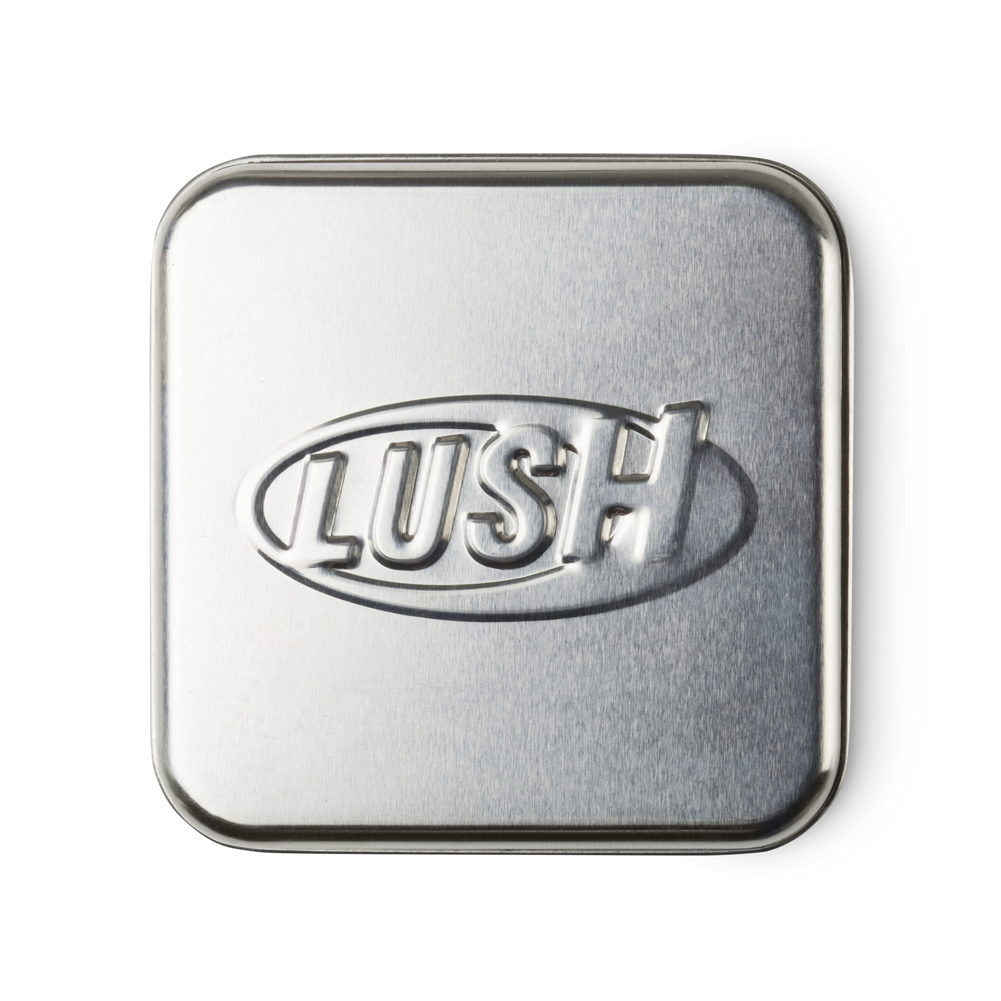 Square tin product holder for Lush bath bars, imported from the UK