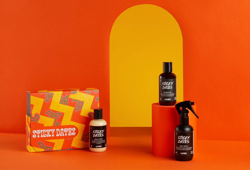 Lush Sticky Dates gift set lotion, gel, spray - British product