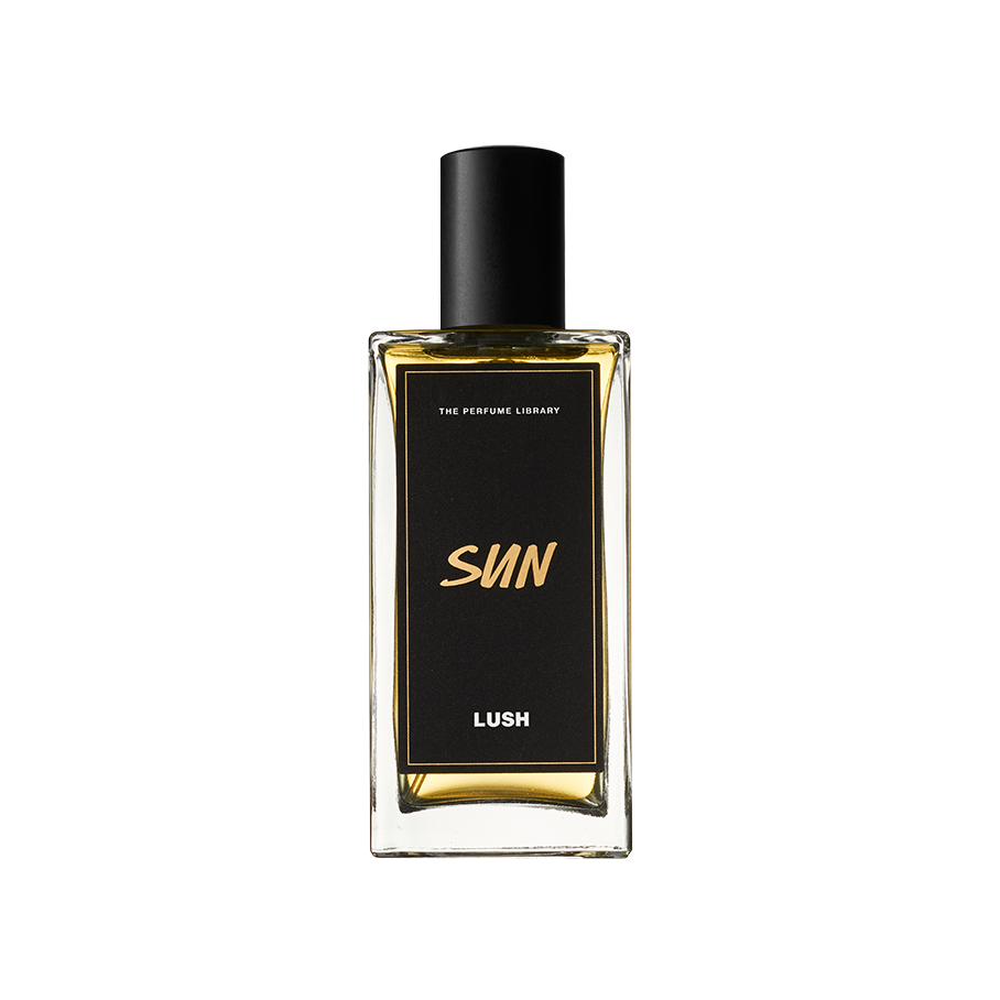 Lush Sun Perfume fragrance with mimosa and sandalwood (British brand)