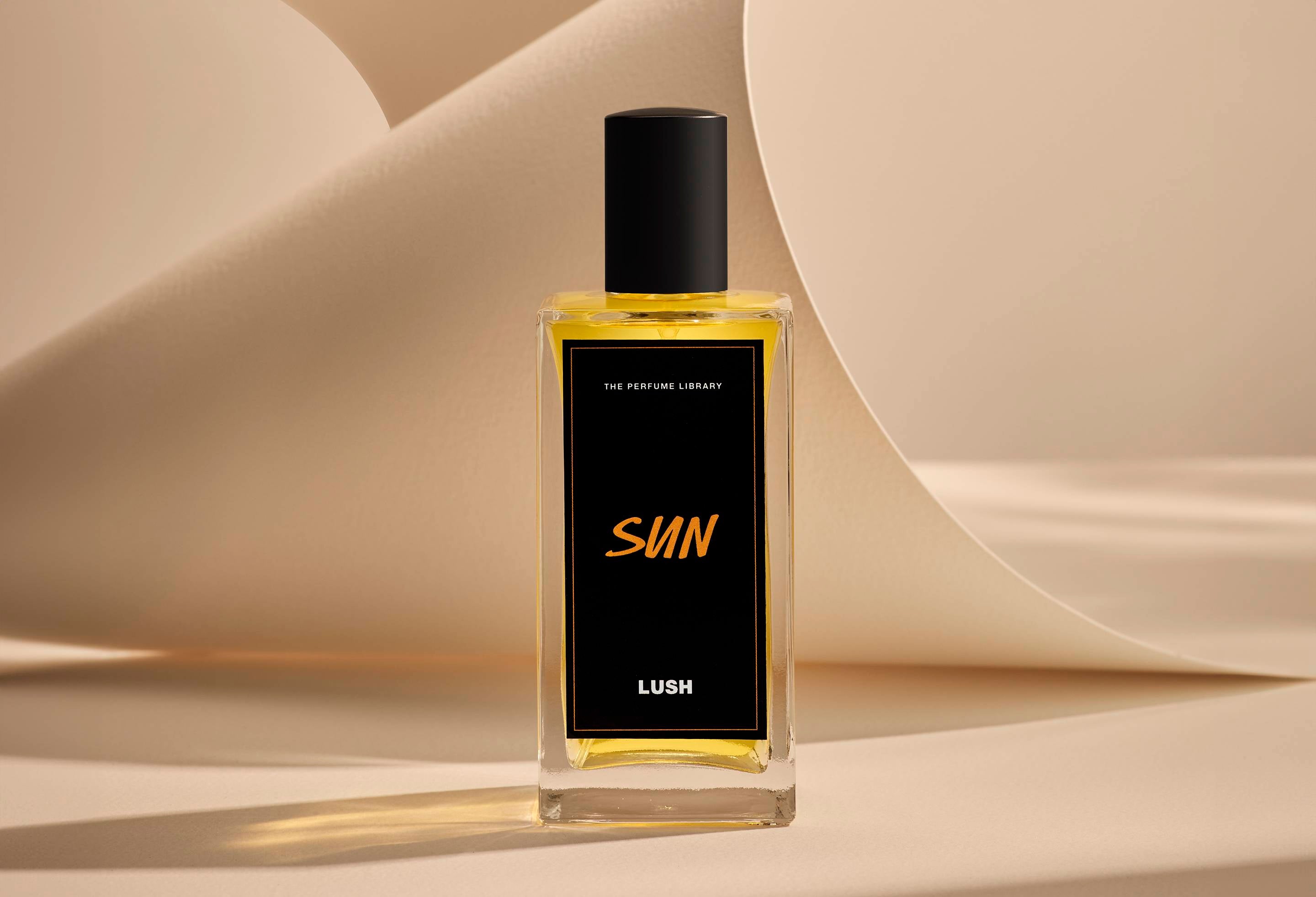 Lush Sun Perfume fragrance with mimosa and sandalwood (British brand)
