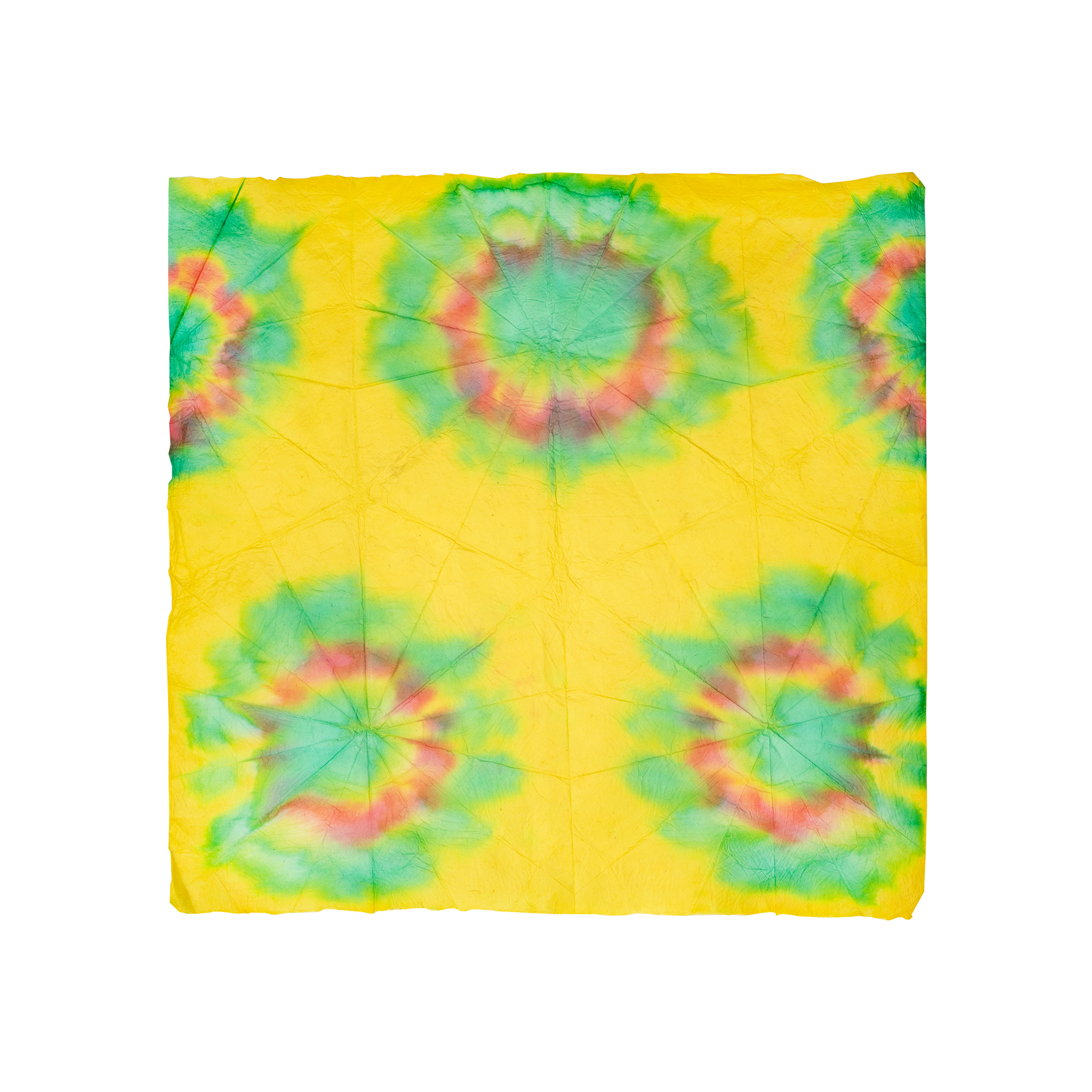 Yellow tie-dye Lokta handmade gift wrap, (British brand)