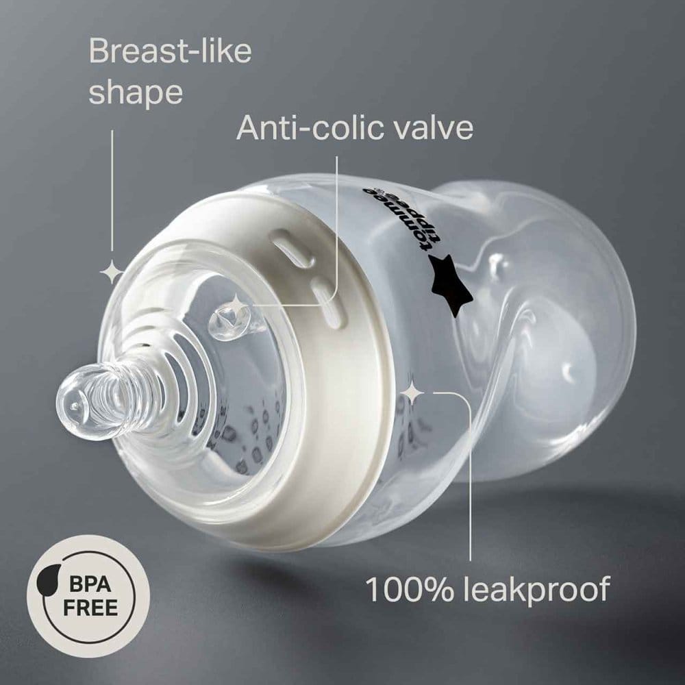 Tommee Tippee anti-colic baby bottles 260ml 6-pack - British product