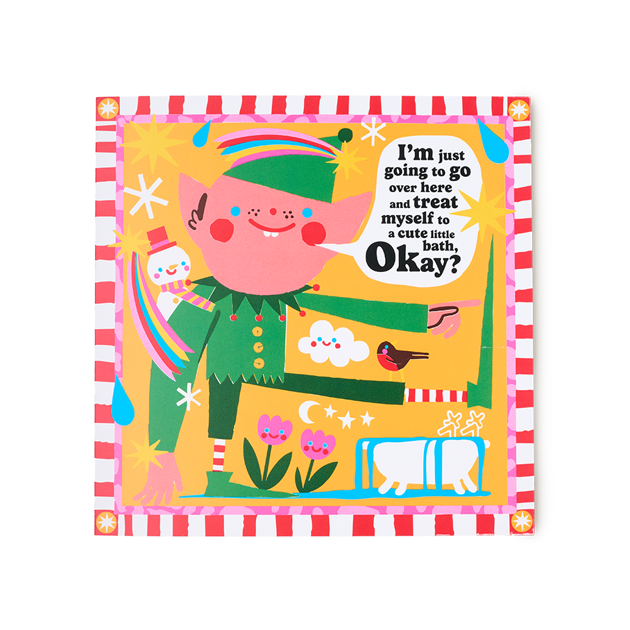 Lush Treat Your Elf greetings card 150mm, imported from the UK