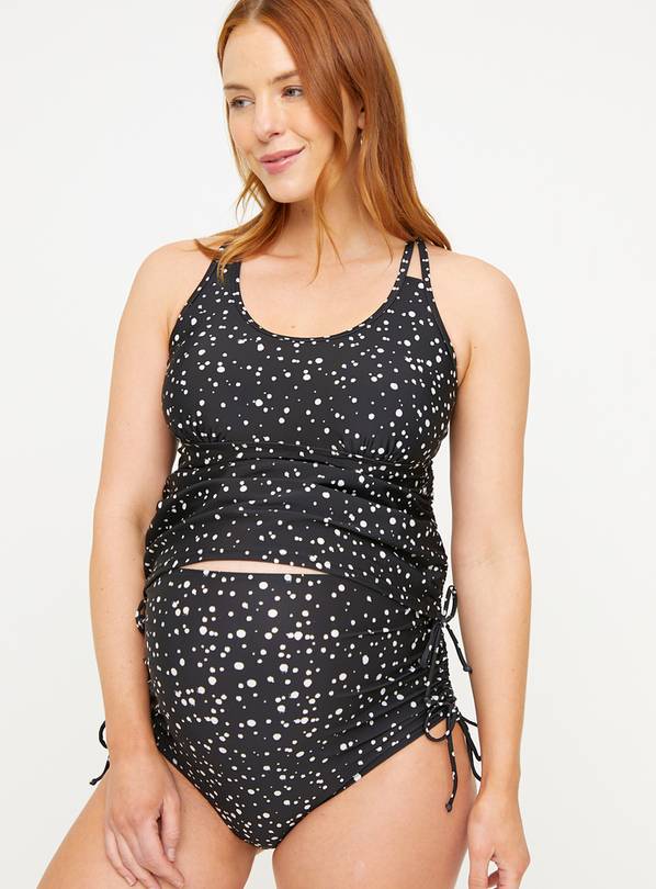 MATERNITY Black Polka Dot Tankini Bottoms 16