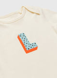 Cream 'L' Initial Short Sleeve Bodysuit Newborn GOODS Argos