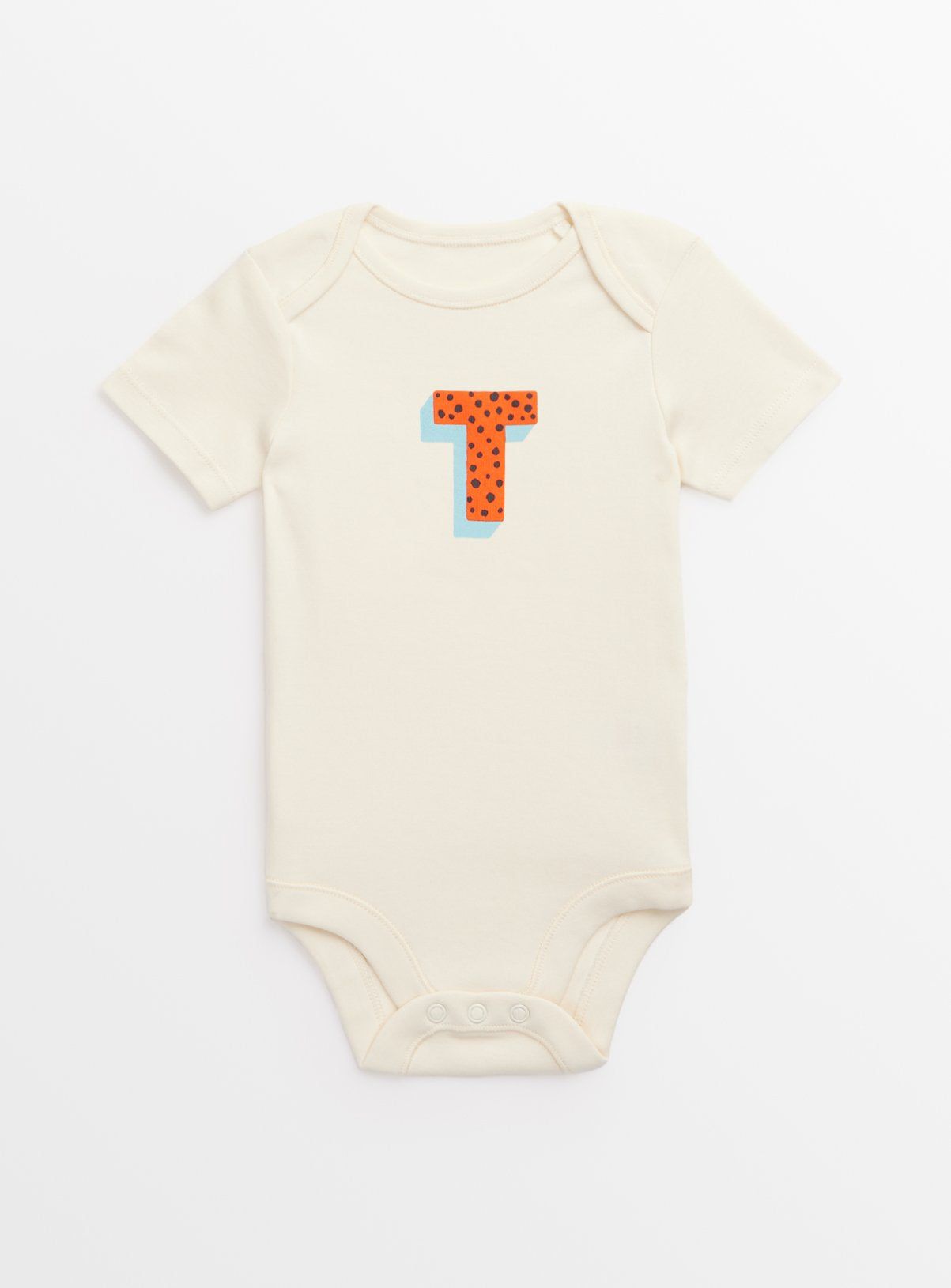 Cream 'T' Initial Short Sleeve Bodysuit Newborn GOODS Argos