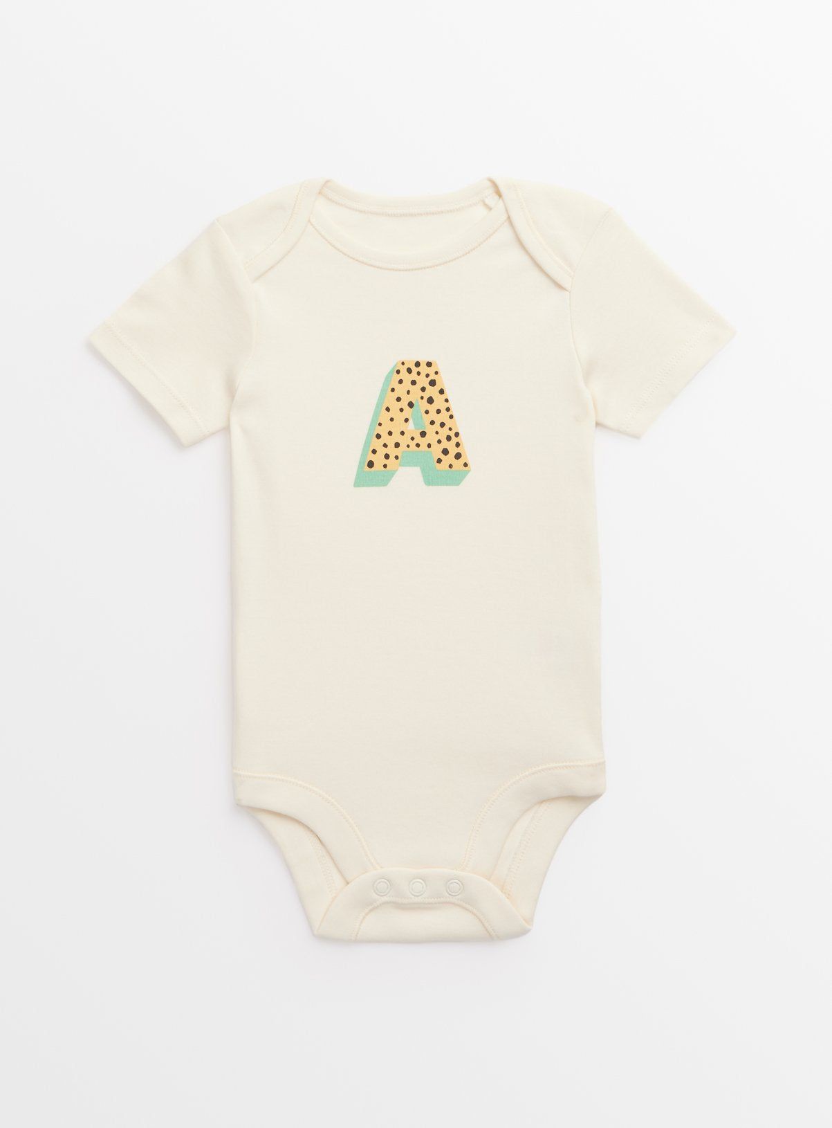 Cream 'A' Initial Short Sleeve Bodysuit Up to 3 mths GOODS Argos