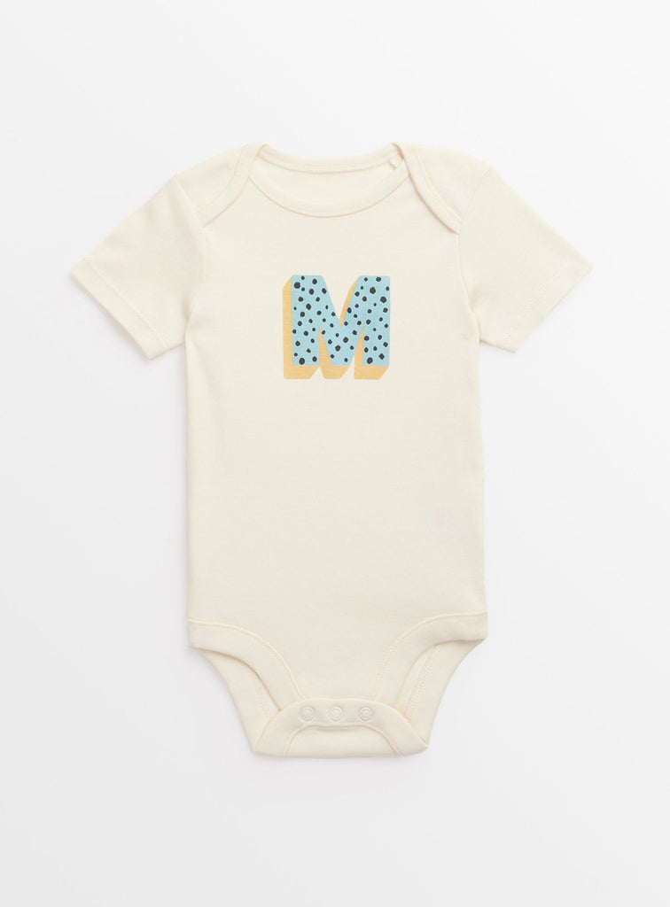 Cream Letter 'M' Organic Cotton Bodysuit 3-6 months