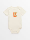 Cream 'E' Initial Short Sleeve Bodysuit Newborn GOODS Argos