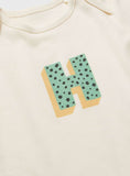 Cream Letter 'H' Organic Cotton Bodysuit Up to 1 mth GOODS Argos