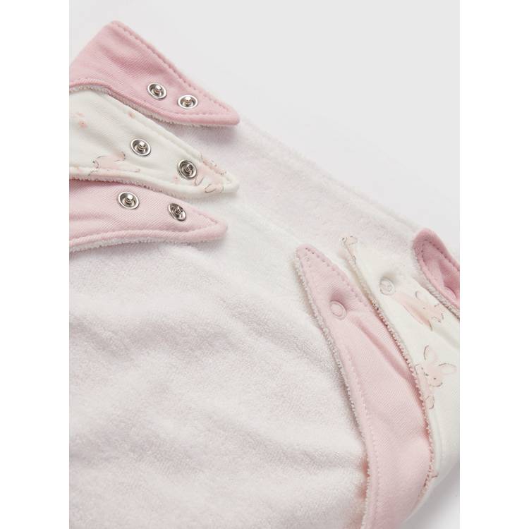 Hanky bibs 3 pack pink and bunny print - British product