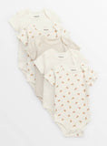 Cream Bear Print Short Sleeve Bodysuits 5 Pack 6-9 months GOODS Argos