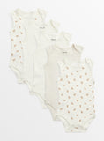 Cream Bear Print Short Sleeve Bodysuits 5 Pack Newborn GOODS Argos