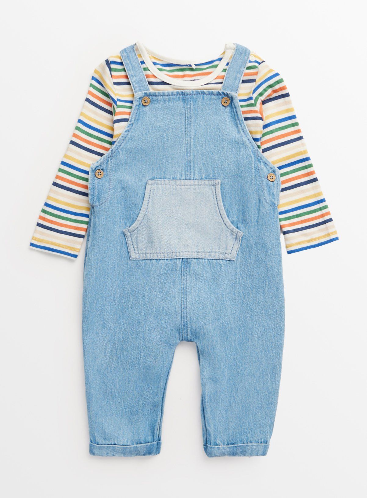 Denim Dungaree & Long Sleeve Top Set Up to 3 mths GOODS Argos