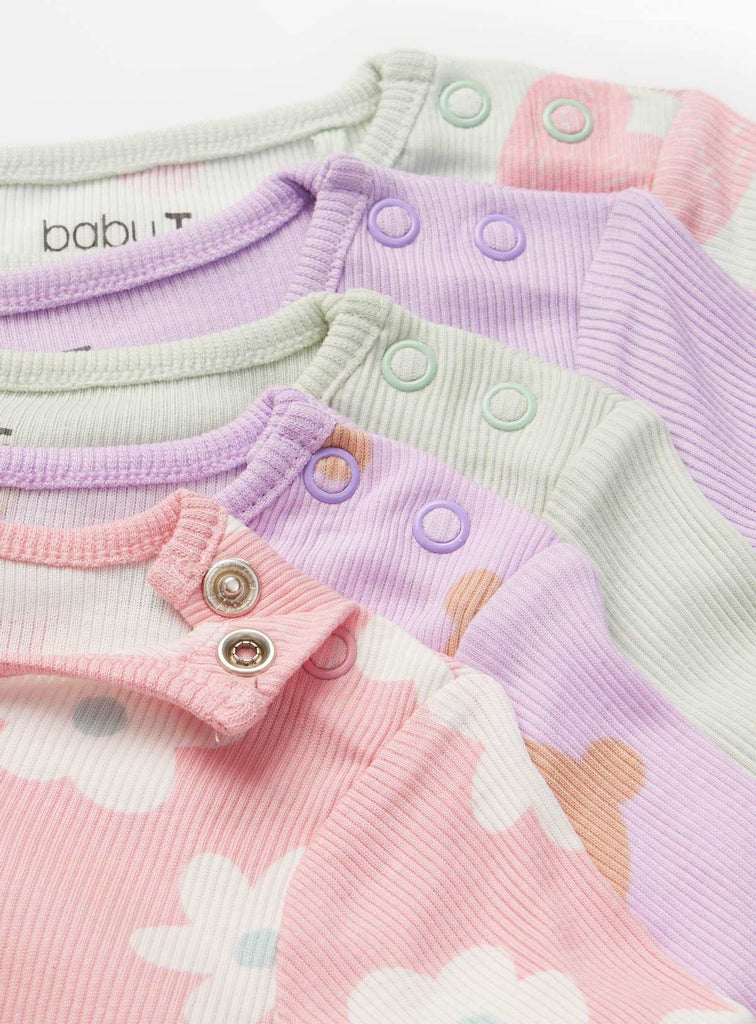 Pastel Ribbed Pyjama Sets 5 Pack  9-12 months