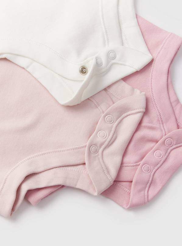 Pink Short Sleeve Bodysuit 5 Pack 6-9 months