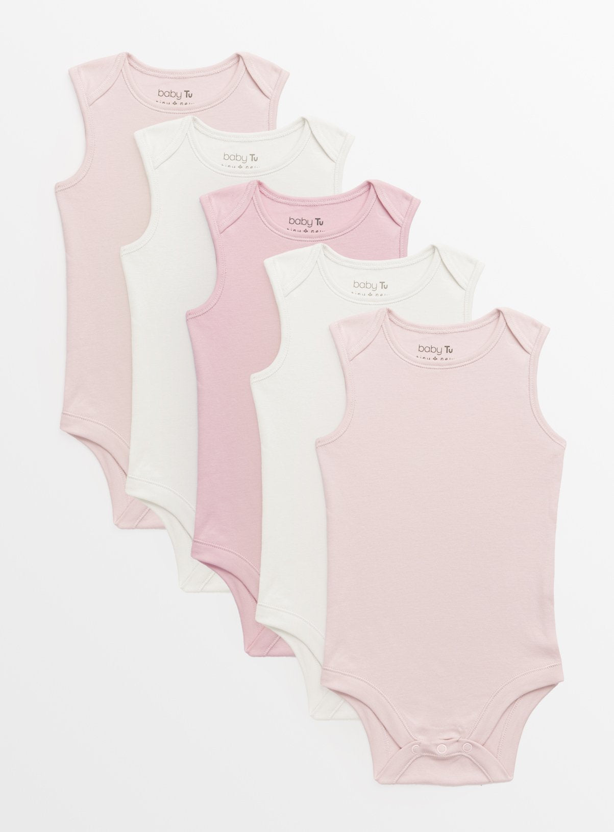 Pink Sleeveless Bodysuits 5 Pack 12-18 months GOODS Argos