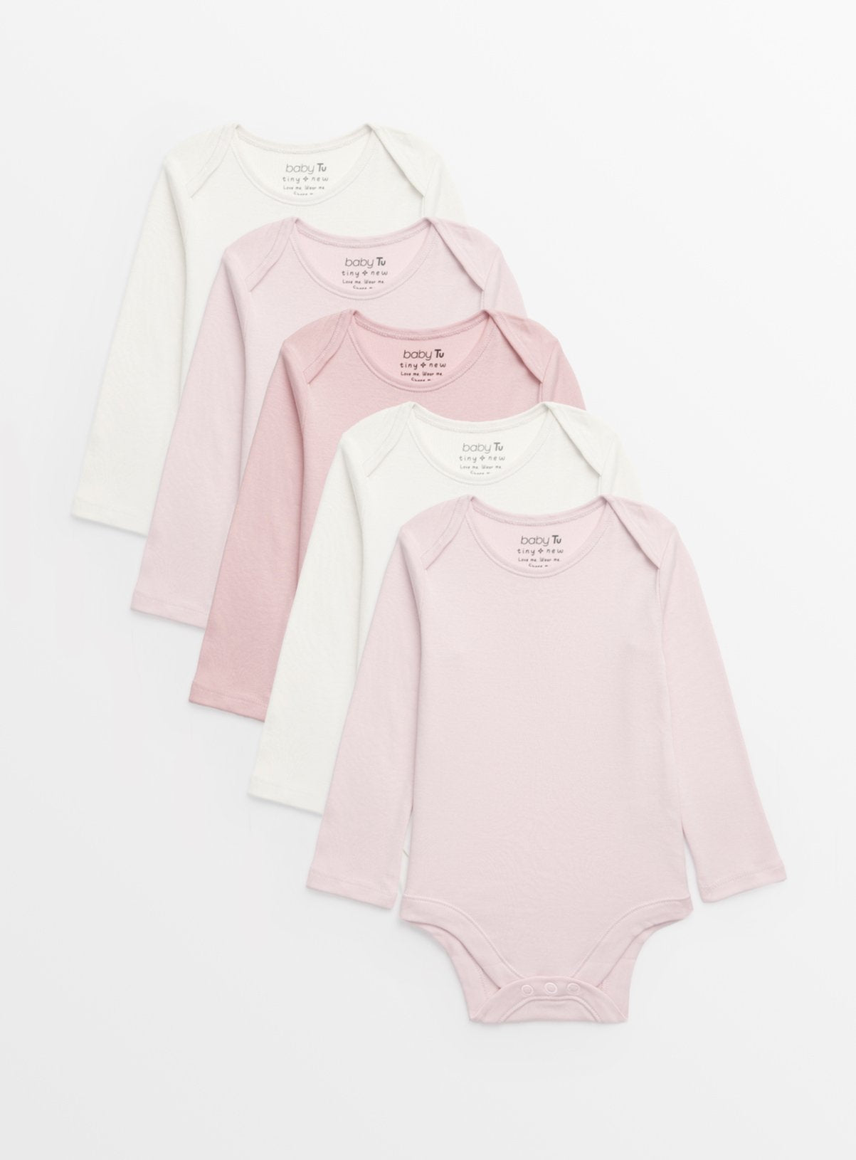 Plain Pink Long Sleeve Bodysuits 5 Pack Up to 3 mths GOODS Argos